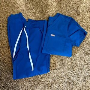 Royal blue FIGS scrub set